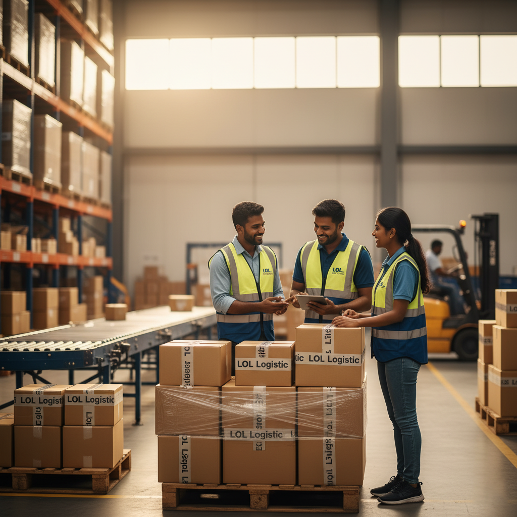 Logistics team working in a warehouse
